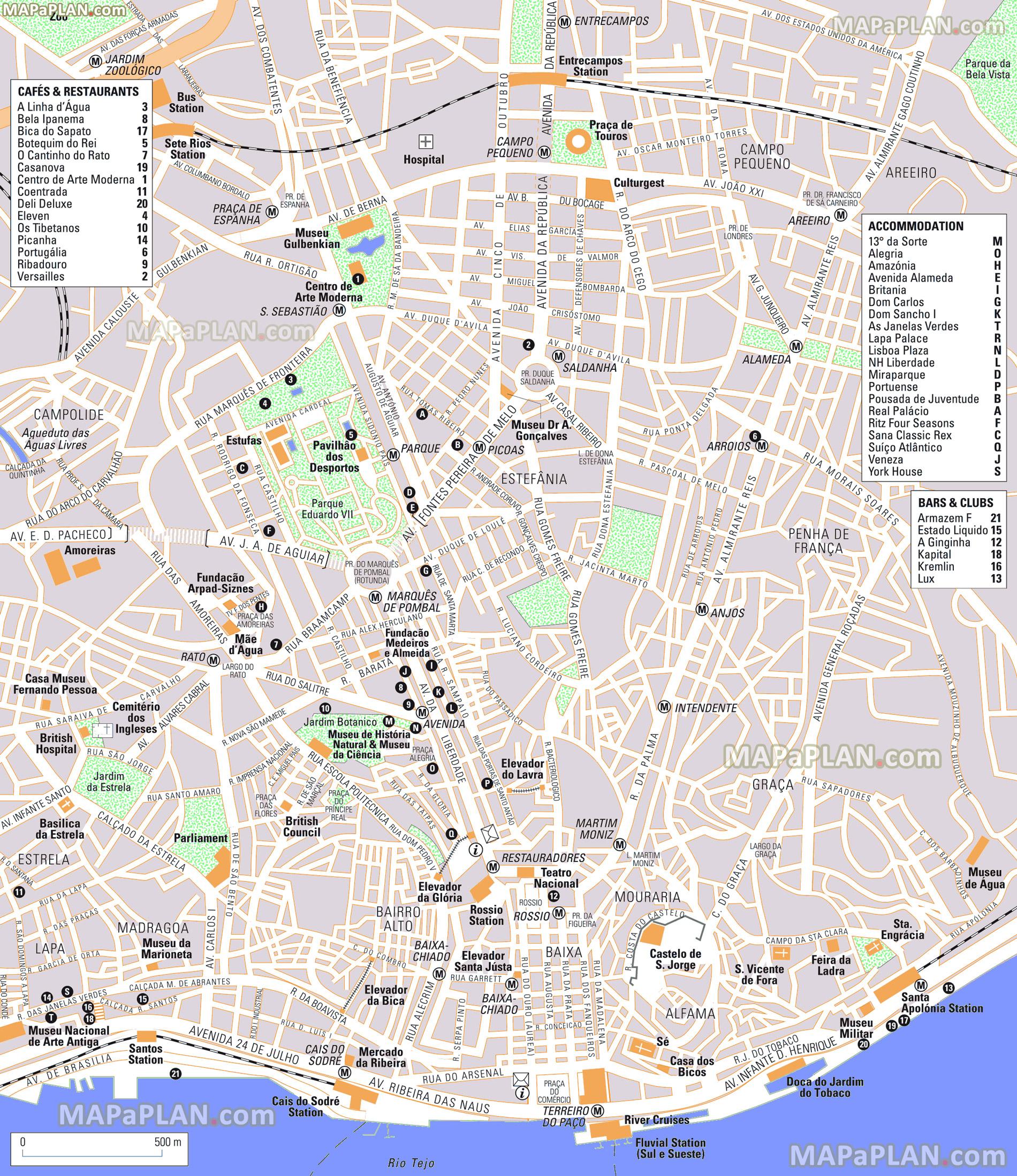 portugal tourist attractions map